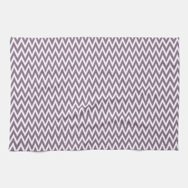 Lavender Elegantes Zickzack Design Geschirrtuch (Horizontal)