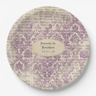 Lavender Ephemera Wedding Pappteller