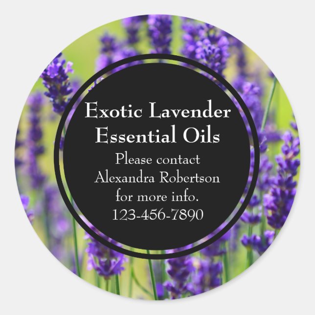 Lavender Essential Oil Étiquette de bouteille (Devant)