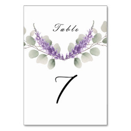 Lavender Eucalyptus Blätter Wedding Tischnummer