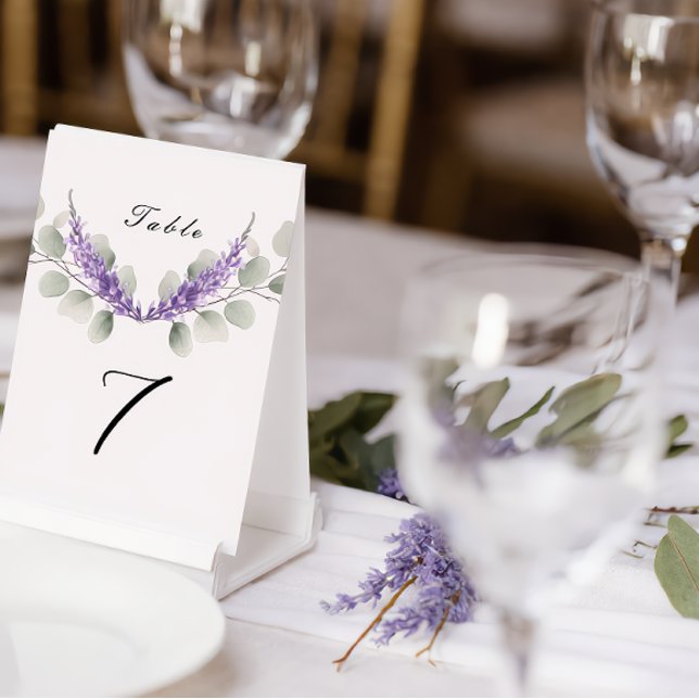 Lavender Eucalyptus Blätter Wedding Tischnummer (Von Creator hochgeladen)