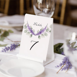 Lavender Eucalyptus Blätter Wedding Tischnummer