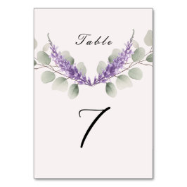 Lavender Eucalyptus Blätter Wedding Tischnummer