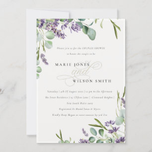 Lavender Eucalyptus Bunch Couples Invitation douch