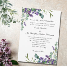 Lavender Eucalyptus Elegant Formal Wedding