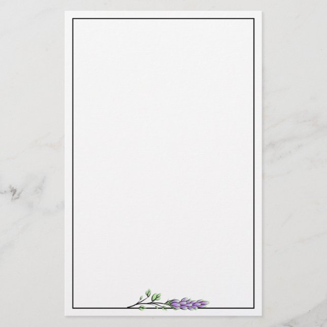 Lavender Eucalyptus elegant-minimalistisch Geschic Briefpapier (Vorderseite)