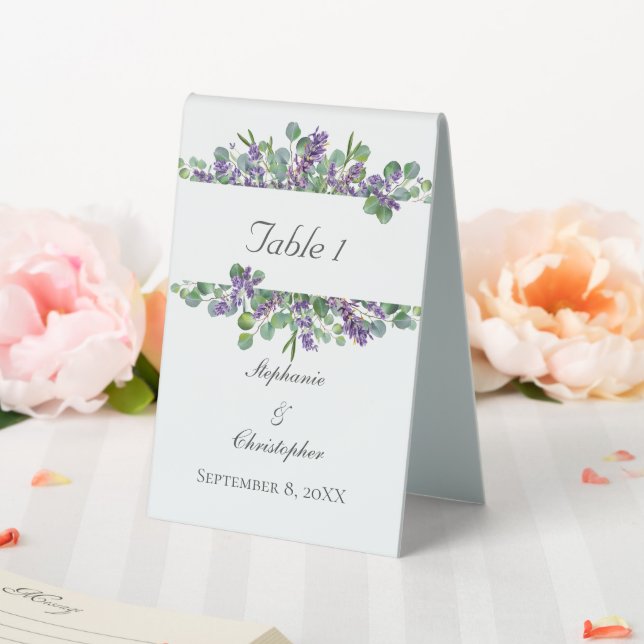 Lavender Eucalyptus Elegant Wedding Tischaufsteller (In Situ (Hochzeit))
