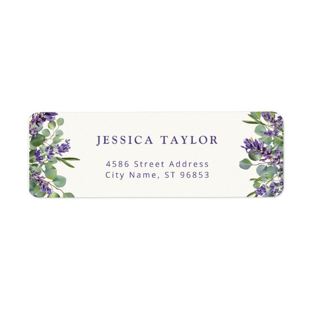 Lavender & Eucalyptus Floral Return Address Label (Vorne)