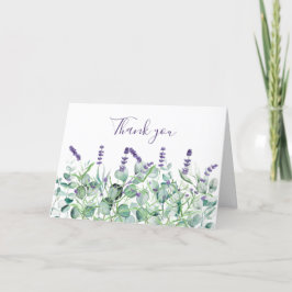 Lavender Eucalyptus Floral Wedding Vielen Dank Dankeskarte