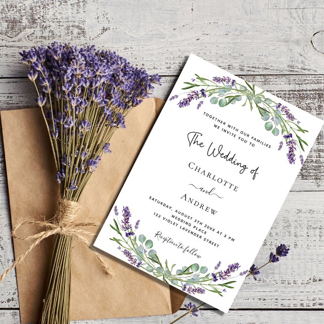 Lavender eucalyptus greenery violet wedding  einladung (Von Creator hochgeladen)