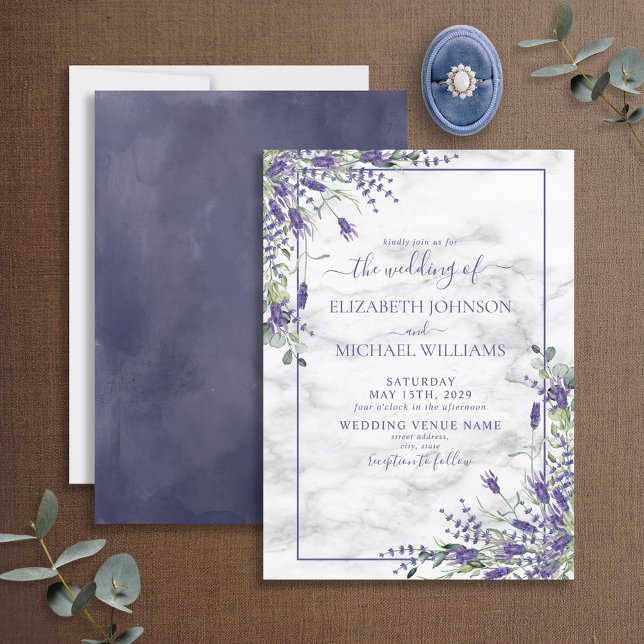 Lavender Eucalyptus Greenery Watercolor Wedding Einladung (Von Creator hochgeladen)