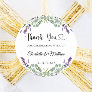 Lavender eucalyptus Hochzeit danke Runder Aufkleber