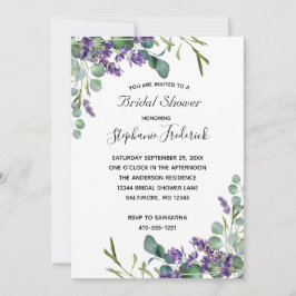 Lavender Eucalyptus Lila Grünes Brautparty Einladung