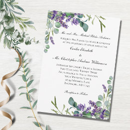 Lavender Eucalyptus Lila Grünpflanzen Hochzeit Einladung