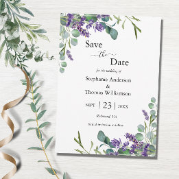 Lavender Eucalyptus QR Code Greenerity Wedding Save The Date