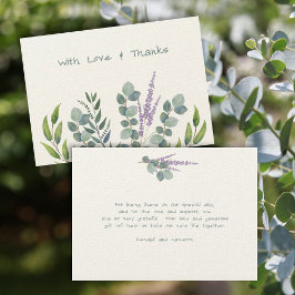 Lavender Eucalyptus Stems Dankeschön Message Card Einladung