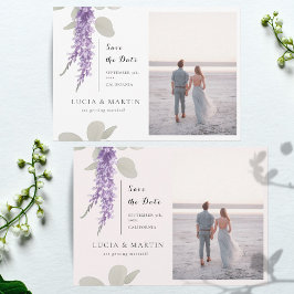 Lavender Eucalyptus Verlasse Foto Save the Date Einladung