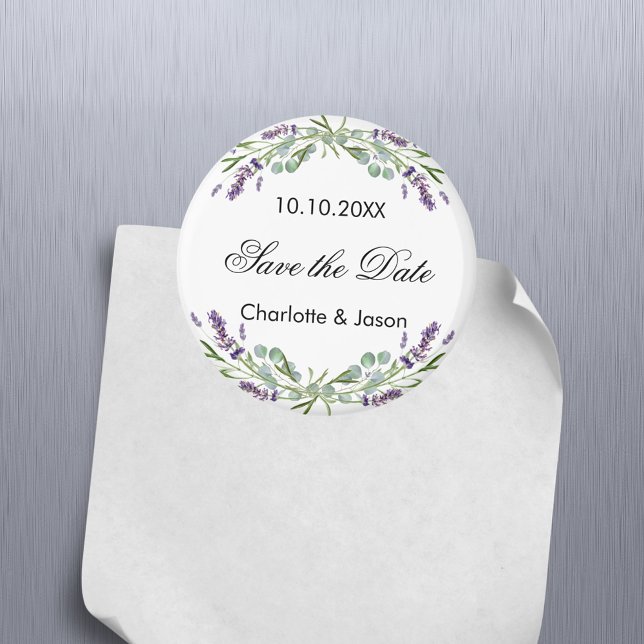 Lavender eucalyptus wedding Save the Date Magnet (Von Creator hochgeladen)