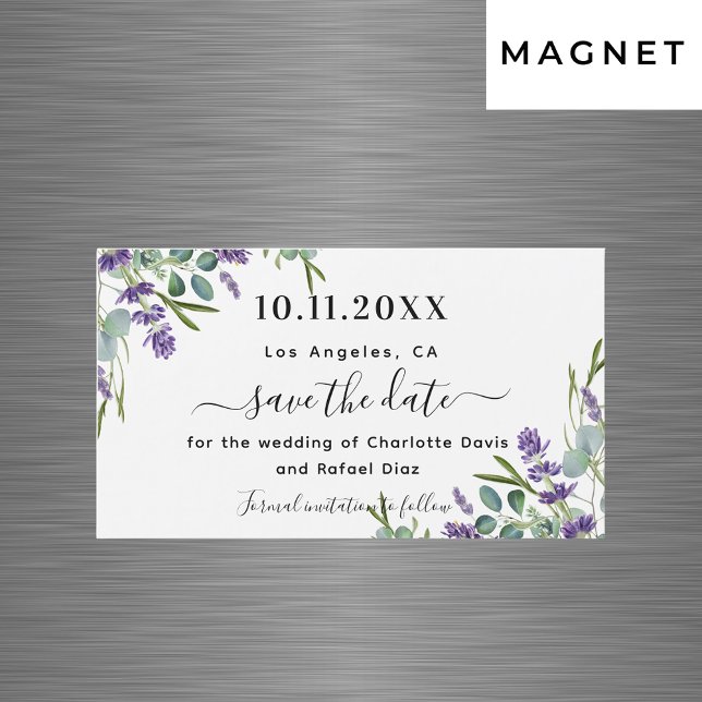 Lavender eucalyptus wedding Save the Date Magnet (Von Creator hochgeladen)