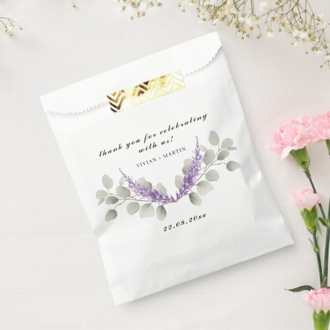 Lavender & Eukalyptus-Blätter Vielen Dank Geschenktütchen (Versiegelt)