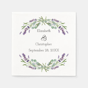 Lavender Eukalyptus Floral Botanische Hochzeit Serviette