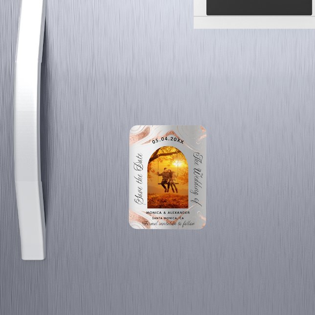 Lavender Eukalyptus Foto Hochzeit speichern Sie da Magnet (Von Creator hochgeladen)