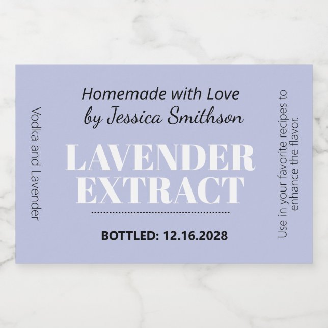 Lavender Extract Modern Label Sticker ZEX_001d (Étiquettes simples)