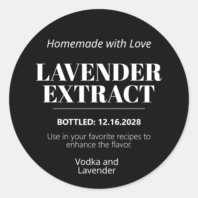Lavender Extract Modern Label Sticker ZEX_001i (Vorderseite)