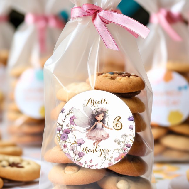 Lavender Fairy Wildblume vielen Dank Runder Aufkleber (Von Creator hochgeladen)