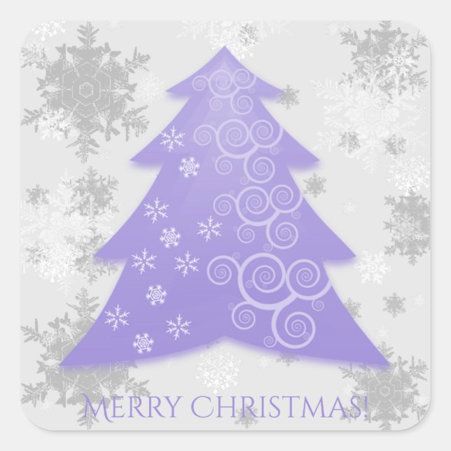 Lavender Festive Christmas Tree Sticker (Vorderseite)