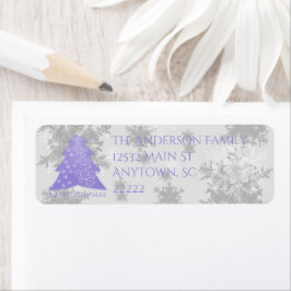 Lavender Festive Weihnachtsbaum-Adressetiketten