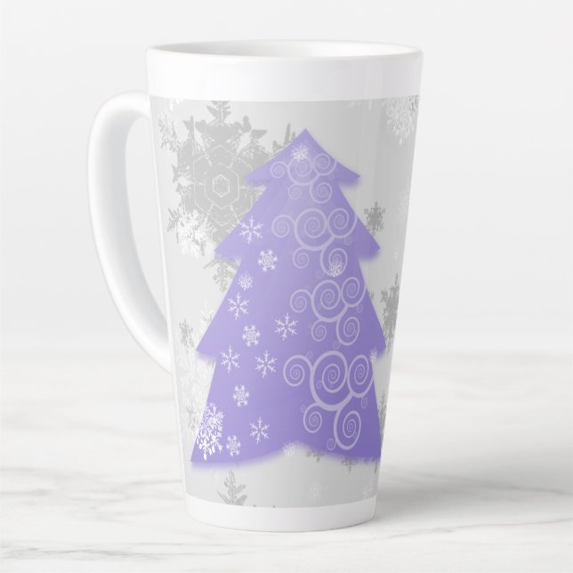 Lavender Festive Weihnachtsbaum Latte Tasse (Linke Ecke)