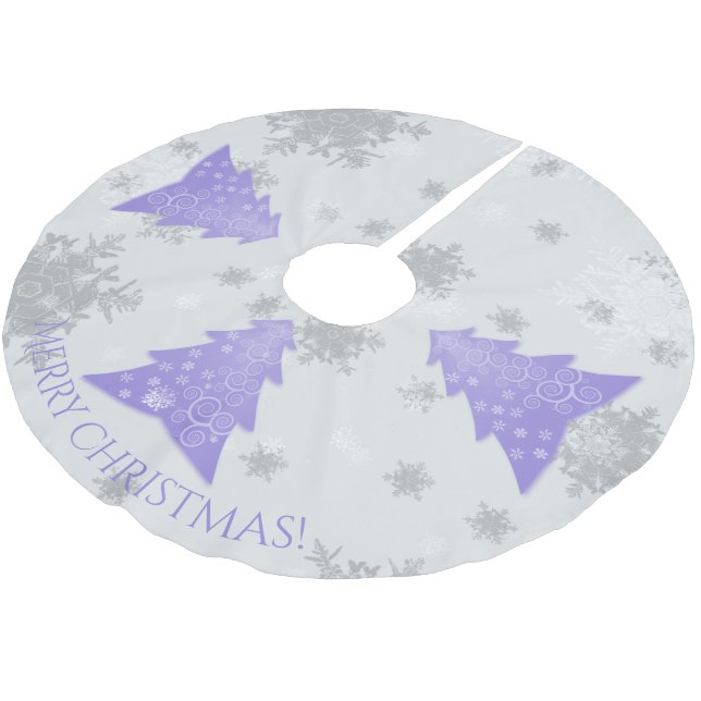 Lavender Festive Weihnachtsbaum Skirt Polyester Weihnachtsbaumdecke (Schrägansicht)