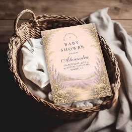 Lavender Field Countryside Baby Shower Einladung