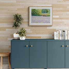 Lavender Field Harvest with Tractor Fotodruck