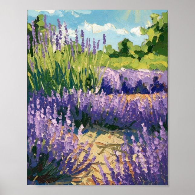 Lavender Field Poster - Soft Impressionist Floral (Vorne)