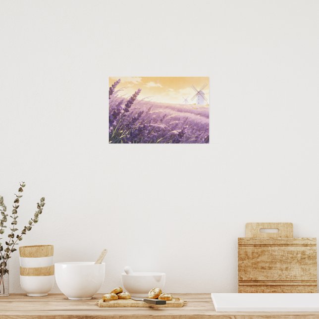 Lavender Field Sunset Poster (Küche)