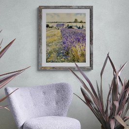  Lavender Field Watercolor Fotodruck