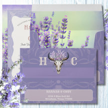 Lavender Field Western Hochzeitsumschlag