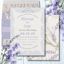 Lavender Fields of Blue Western Wedding Einladung