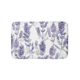 Lavender Fields | Purple Watercolor Flower Pattern Badematte