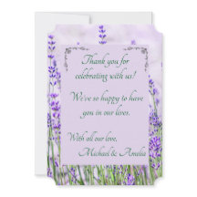 Lavender Fields Wedding Corner Danke Karte