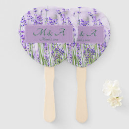 Lavender Fields Wedding Hand Fans Fächer