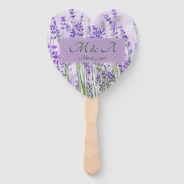 Lavender Fields Wedding Heart Hand Fans Fächer