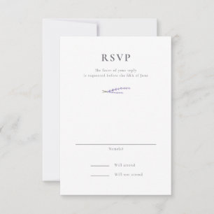 Lavender Fields Wedding RSVP Karte