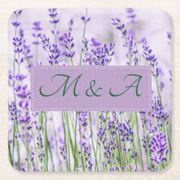Lavender Fields Wedding Square Paper Untersetzer