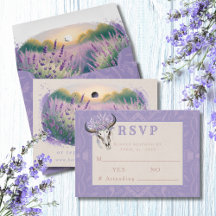Lavender Fields Western Boho Wedding Carte RSVP