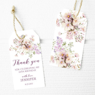 Lavender floral 60. Geburtstag vielen Dank Geschenkanhänger