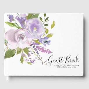 Lavender Floral Baby Brautparty Gästebuch