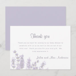 Lavender Floral Baby Dusche Vielen Dank Einladung